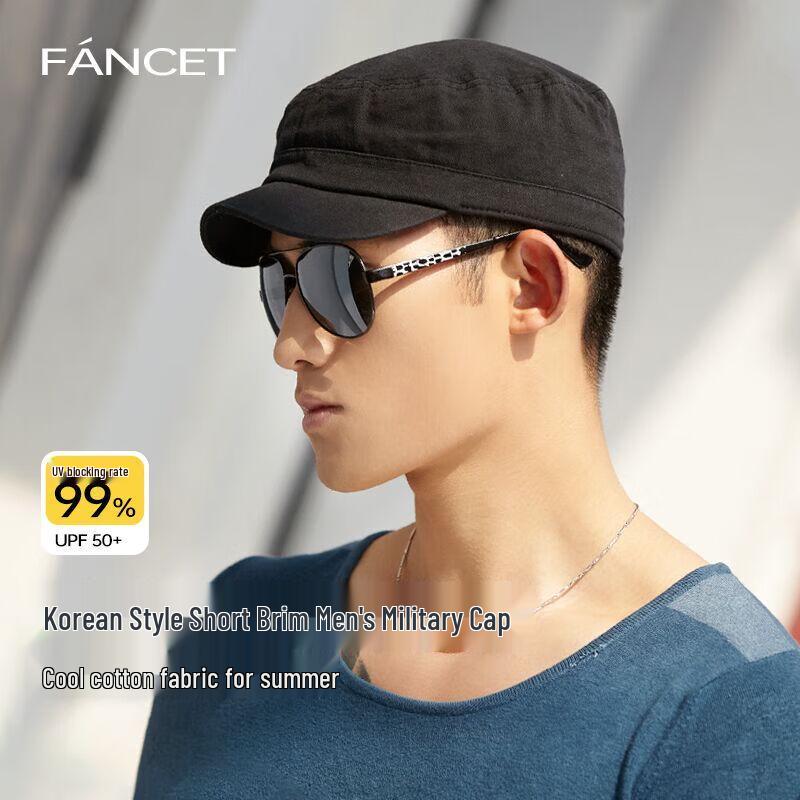 FANCET Men s Casual Cotton Short Brim Cap L (60cm) чёрный