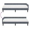 Corner Bed Frame with Mattress Other 2 Pcs Grey Velvet