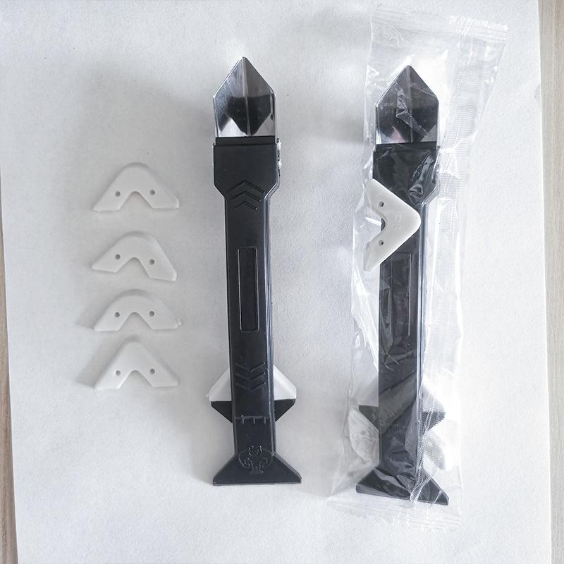 

Double Head Metal Scraper Glass Glue Scraper Edge Trimming Removal Silicone Manual Seam Tool Scraper Metal Scraper - Black