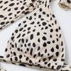 2024 Bikini cu mânecă lungă cu imprimeu leopard pentru femei Costum de baie pentru femeie Set de bikini trei piese Costum de baie pentru baie