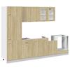 Vidaxl 8-Piece Kitchen Cabinet Set, Sonoma Oak
