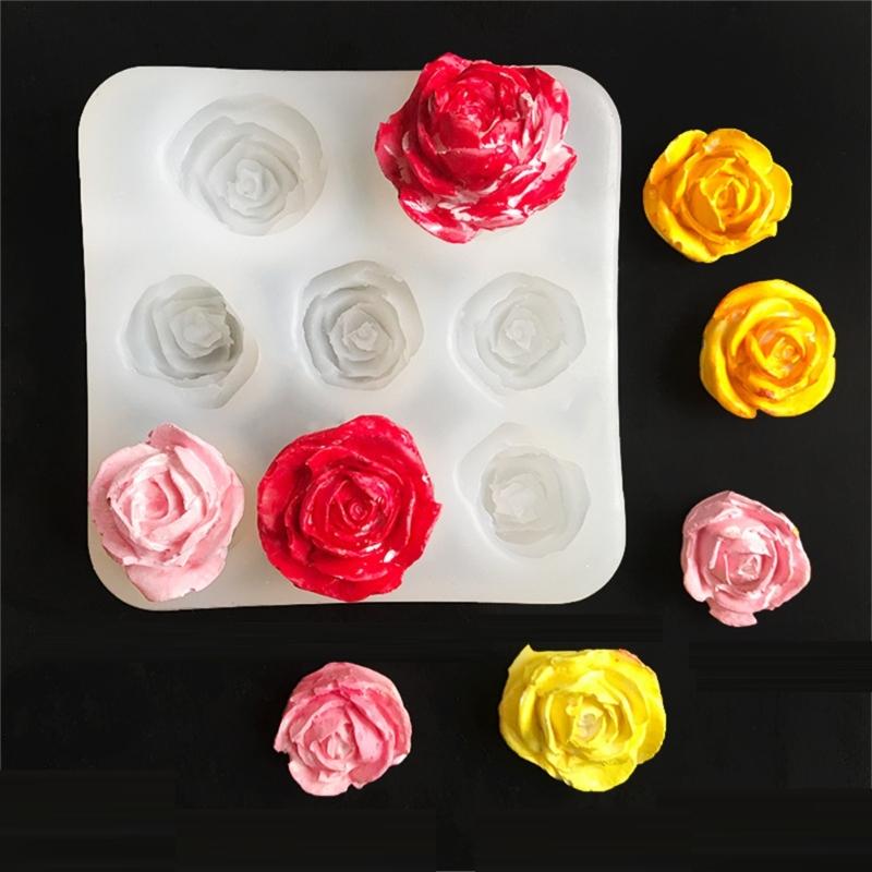 3D Rose Silicone Candle Molds for Epoxy Resin Candle Soap Fondant Chocolate Candy Baking Cement Clay Silicone Molds