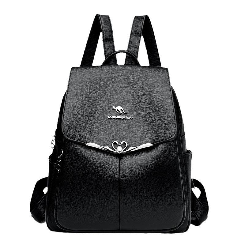 Schoolbag1011 new large-capacity leather texture women's backpack soft leather multi-purpose middle-aged women's bag mother bag wholesale