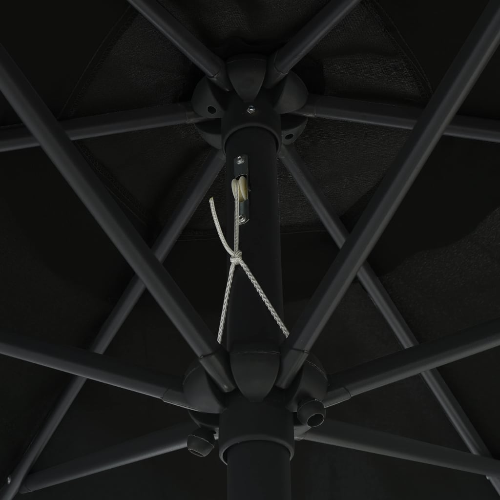 Aluminum Mast Sun Umbrella 270 X 246 Cm Black