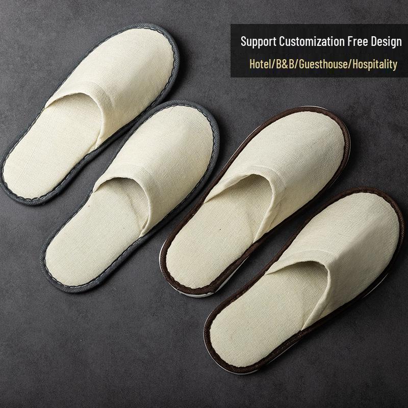 Star Hotel Bed & Breakfast Non-Slip Disposable Slippers - Customizable Logo