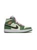 Nike Air Jordan 1 Mid Sneakers Dutch Green/Black/Barely Green/Arctic Pink