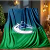 Hockey Team Vancouver-Canucks Blanket Flannel Throw for Sofa, Indoor, Camping, Living Room, Office, Chair, And Bed Soft Birthday Gift