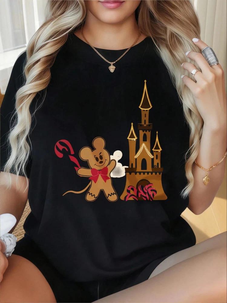 Gingerbread Mouse With Candy Cane And Castle T Shirt Santa Hat Unisex 3 S