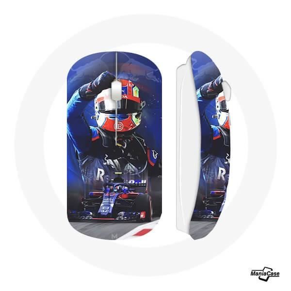 Bezdrátová myš - Pierre Gasly - Formule 1 - USB klíč pro Wi-Fi - Kompatibilní s Mac a PC - Modrá