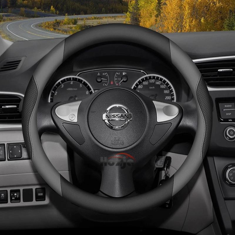 Leather Car Steering Wheel Cover for Nissan Patrol Y63 Xtrail Kicks Qashqai Versa Sentra Altima Armada 2011 - 2025 Accessories