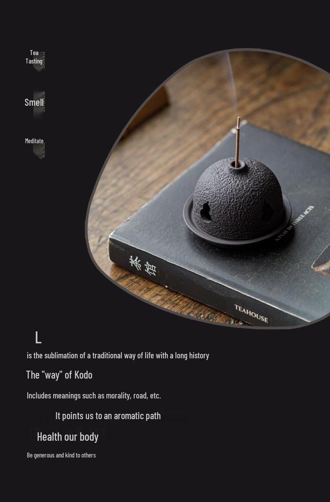 Guanlan Zisha Ceramic Incense Burner - Round Lid, Ideal for Sandalwood & Agarwood, Zen Tea Ceremony Ornament.