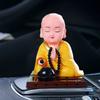 Lovely Solar Powered Bobble Shaking Head Monk Ornaments Dancing Toy Creative Monk Figurines Statues Car Home Office Decoration