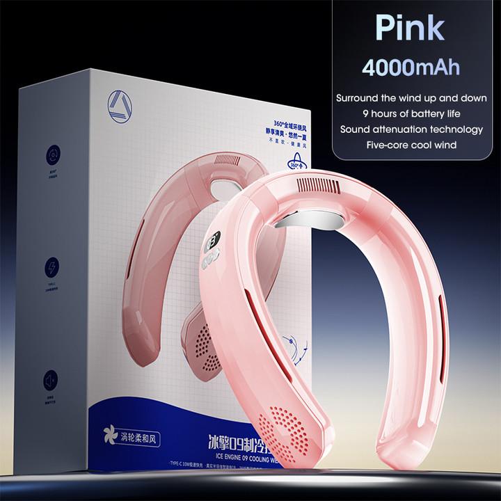 Portable Neck Fan Ice Cooling Metal USB Charging Bladeless Hanging Fan Mini Electric Neckband Wearable Cooling for Sport Student