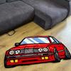 Red Sports Car Shaped Rug Irregular Geometric Carpet Bed Side Anti Slip Floor Pad Doormat Aesthetic Home Decorative