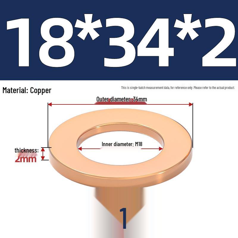 National Standard Red Copper Gasket Seal Ring and Flat Washer M3-M60mm for Marine Instruments