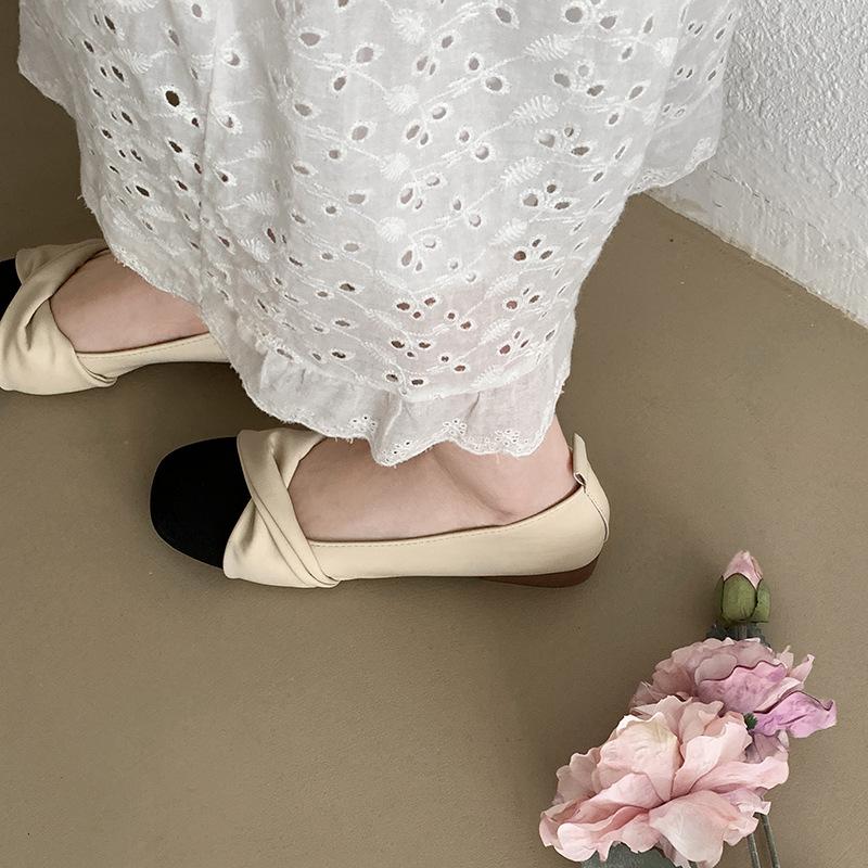 

Xiaoxiangfeng французские ретро-туфли на толстом каблуке с неглубоким носком, женские летние туфли 2025 года с юбкой и туфлями Мэри Джейн 40