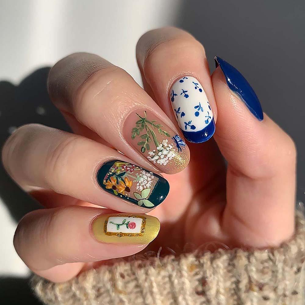 Fresh flower manicure sticker 5D relief 3D three-dimensional nail sticker rose decorative sticker