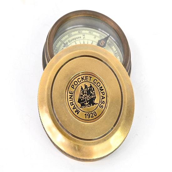5.08 Cm Compass Replica Brass Pocket Transit Compass  Robert Frost Poem