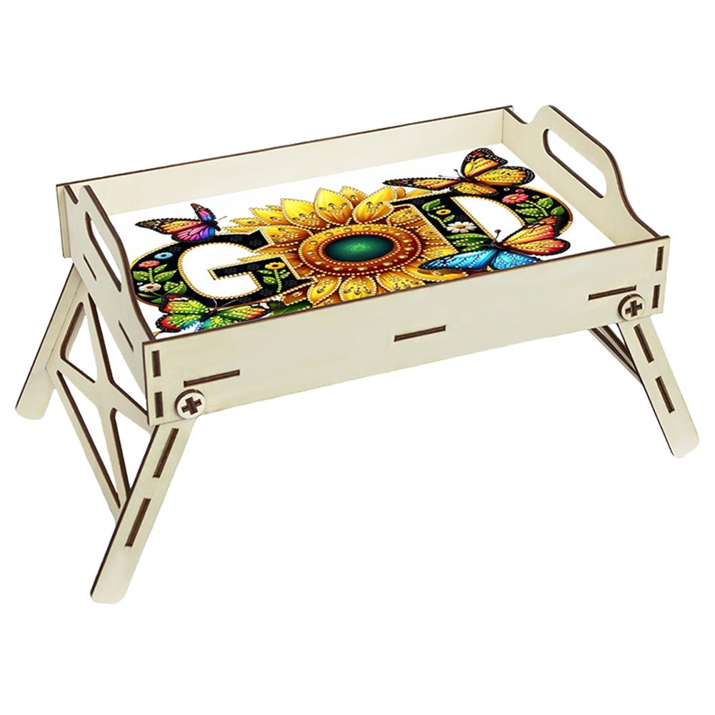 5D DIY Diamond Painting Serving Tray Wooden Diamond Art Tableware Manager Tray Diamond Decorative Serving Tray Home Decor Gift