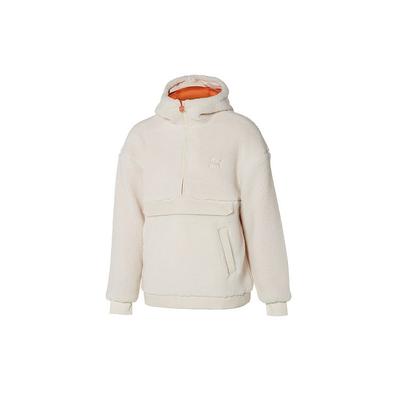 Plush Casual Hooded Pullover Jacket Women Jackets Off-White 929822-01