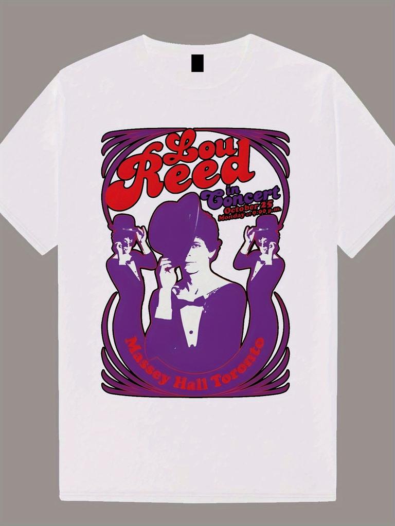 Concert Pattern Printed T-shirt Men's Fashion Casual Wear Short Sleeves Loose and Comfortable T-shirt Daily Men's Clothing