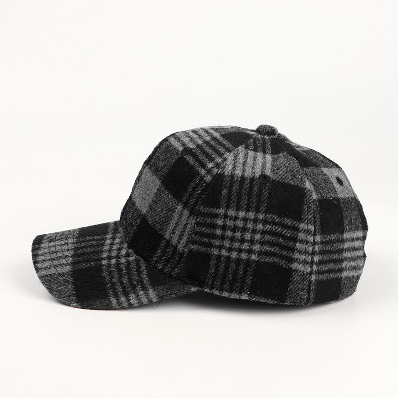 Vintage Plaid Adjustable Baseball Cap, Polyester Knit Fabric, Lightweight, Hand Washable, with Adjustable Closure for Women, Christmas Occasion Themed
