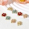 5 PCs  Flower Connectors Copper & Glass Connectors Charms Pendants Gold Plated Multicolor Findings 16mm x 13mm