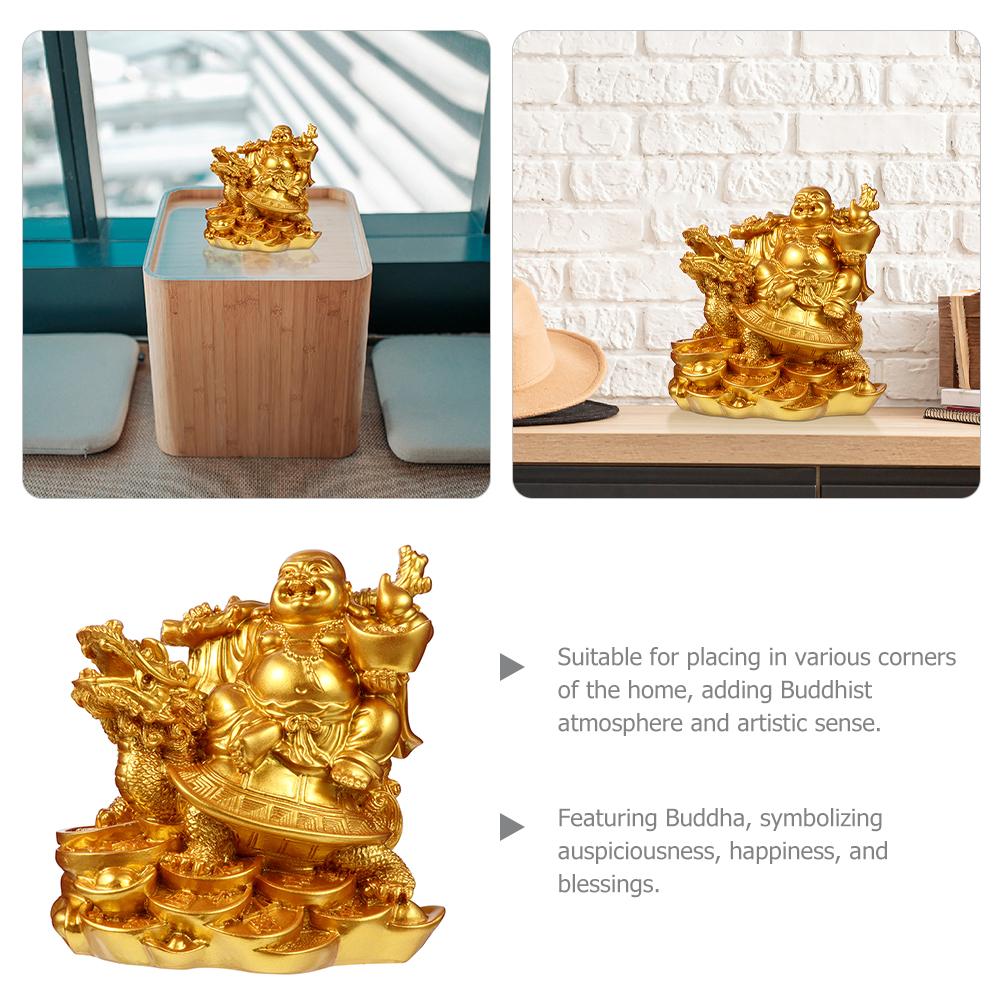 Statuen Handwerk Dekor für Zuhause Retro Harz Schreibtisch Buddha Schmuck Zarter Tisch Golden Haushalt Büro