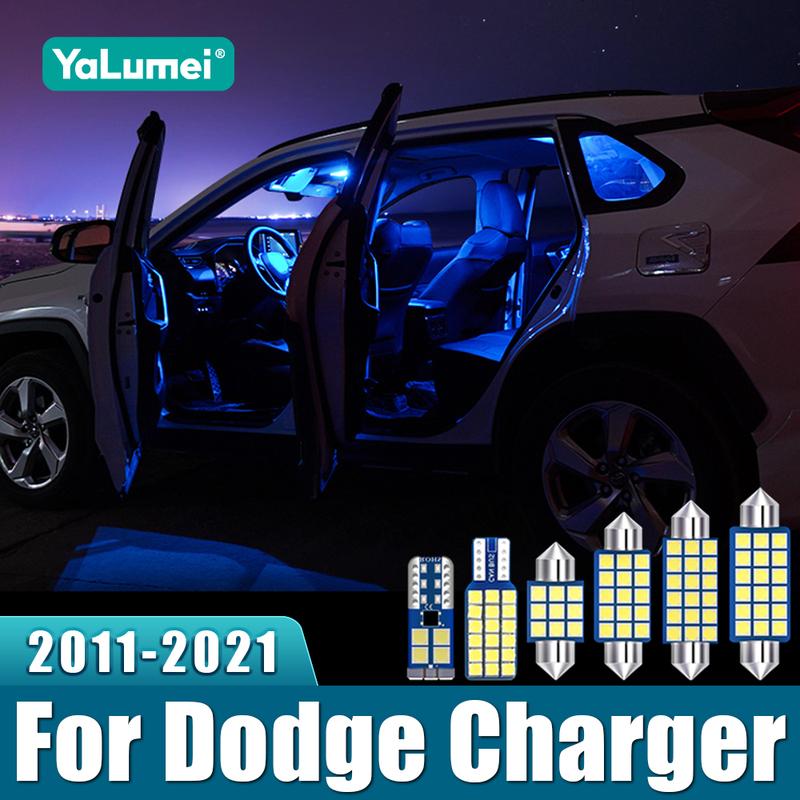 For Dodge Charger 2011 2012 2013 2014 2015 2016 2017 2018 9PCS 12V Car LED Interior Lamp Vanity Mirror Lights