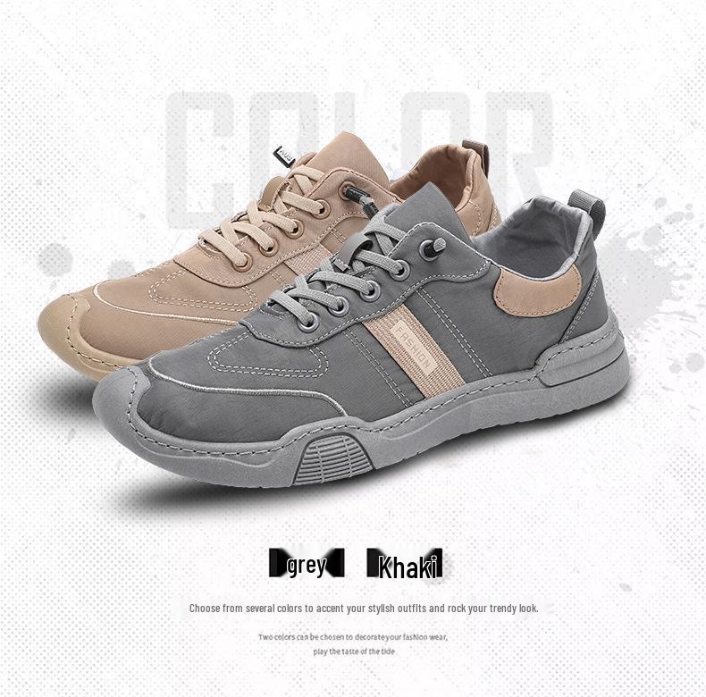 Men's Summer 2024 Breathable Ice Silk Slip-On Canvas Shoes - Casual Trendy Board Shoes