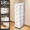 Gap Narrow Edge Multi-Layer Movable Storage Cabinet with Drawer for Kitchen, Available in 18/25/30cm Sizes