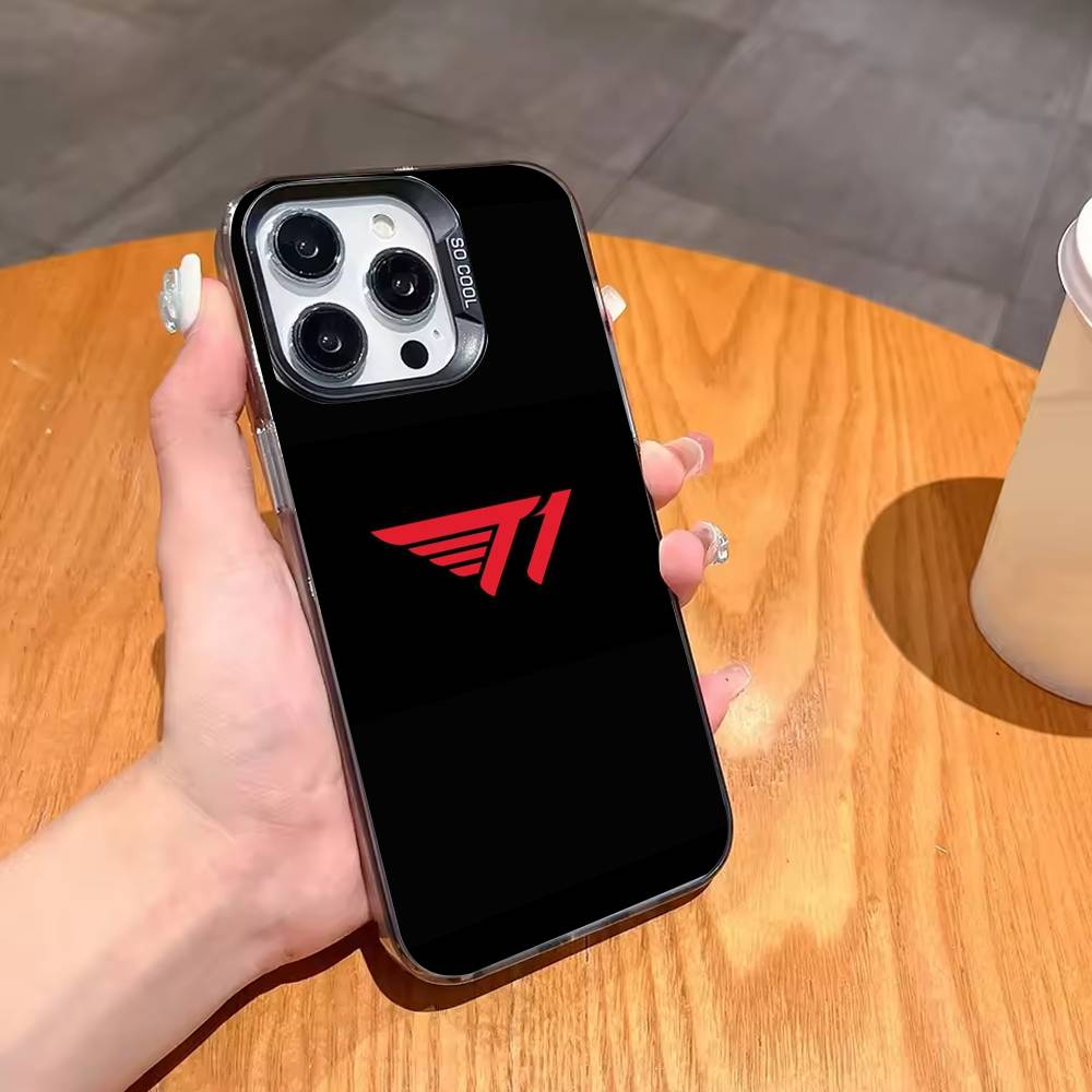 Team T1 F-Faker 2025 LCK Six Star Phone Case For iPhone17 16 15 14 13 12 Pro Max Grey Black Matte Laser Metallic Aurora Funda