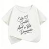 Cute and Smart with a Dramatic Flair, Letter Print Short-sleeve Children's T-shirt, Boys and Girls Summer Casual Top