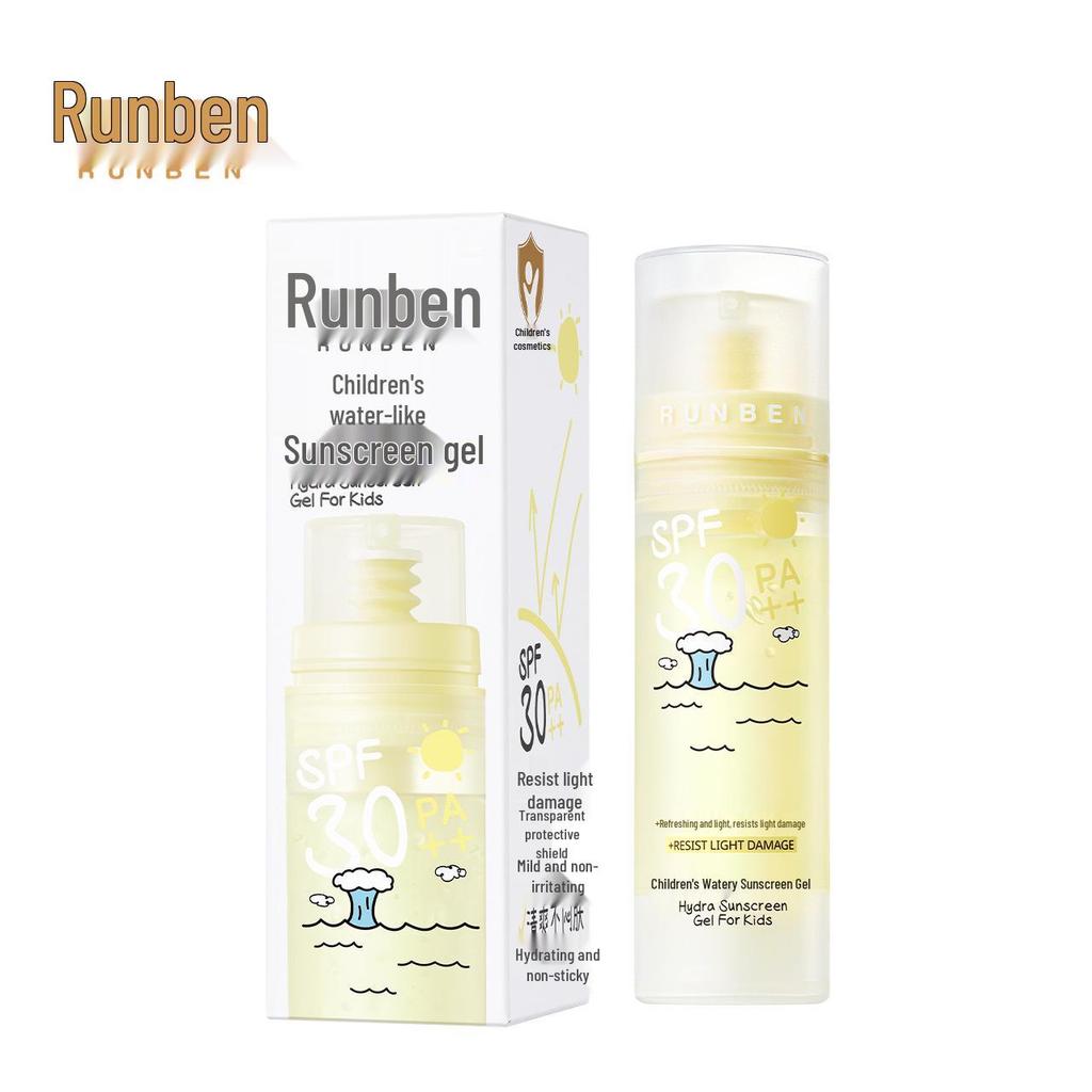 Lotion Solaire Runben pour Enfants: Protection UV pour Peau Sensible, Convient aux Bébés, aux Étudiants et aux Femmes Enceintes.
