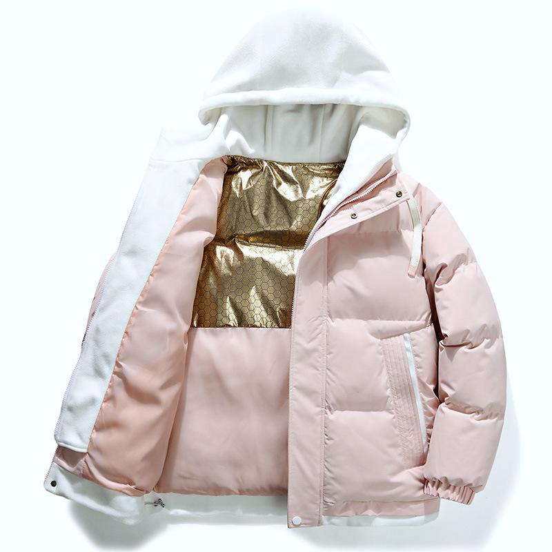 Autumn and Winter New Cotton-padded Men's Thickened Warm Hooded Casual Men's Cotton-padded Jacket Fake Two Trendy Brand Jackets Men