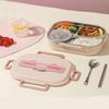 Stainless Steel Bento Box Microwave Safe 850/1500ml Leakproof Sealed Food Container Easy To Clean Rabbit 2/4/5 Grids for Lunch