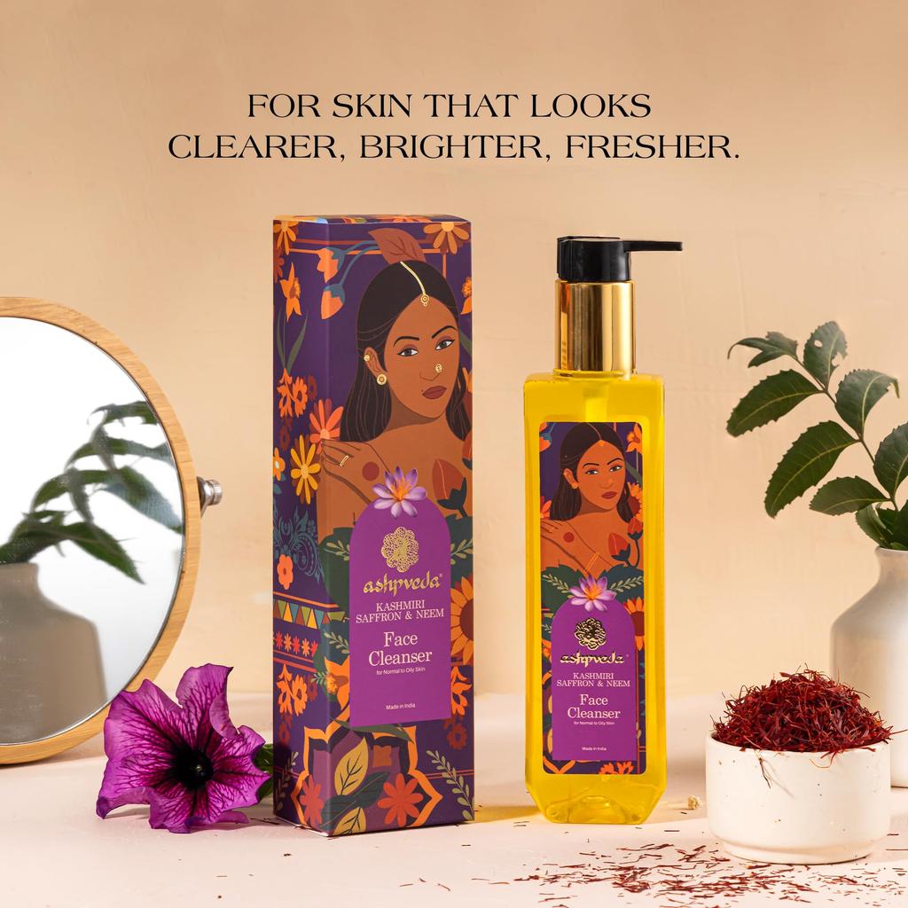 Ashpveda Ayurvedic Face Wash Cleanser with Kashmiri Saffron & Neem (200ml)