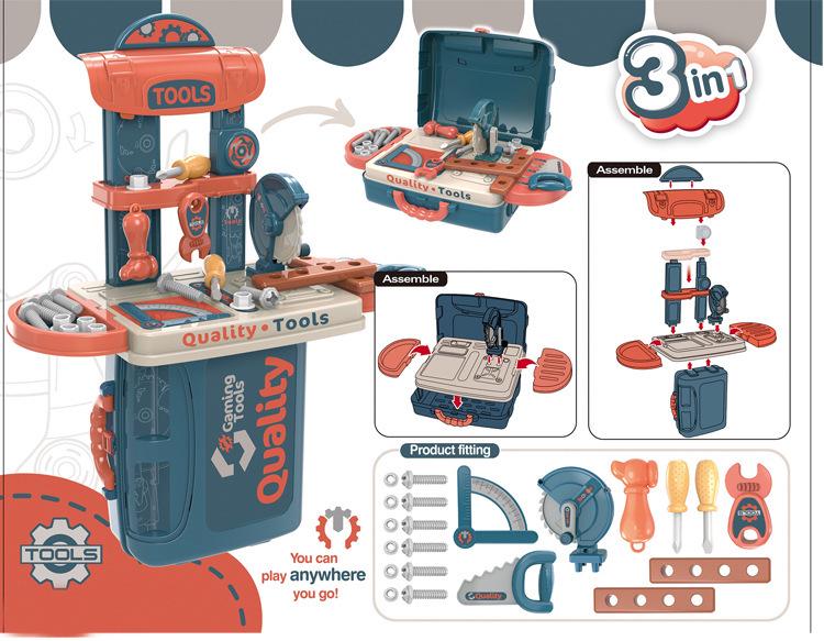 Children's Suitcase Playset: Makeup, Vanity, Doctor Tools, and Kitchen Set