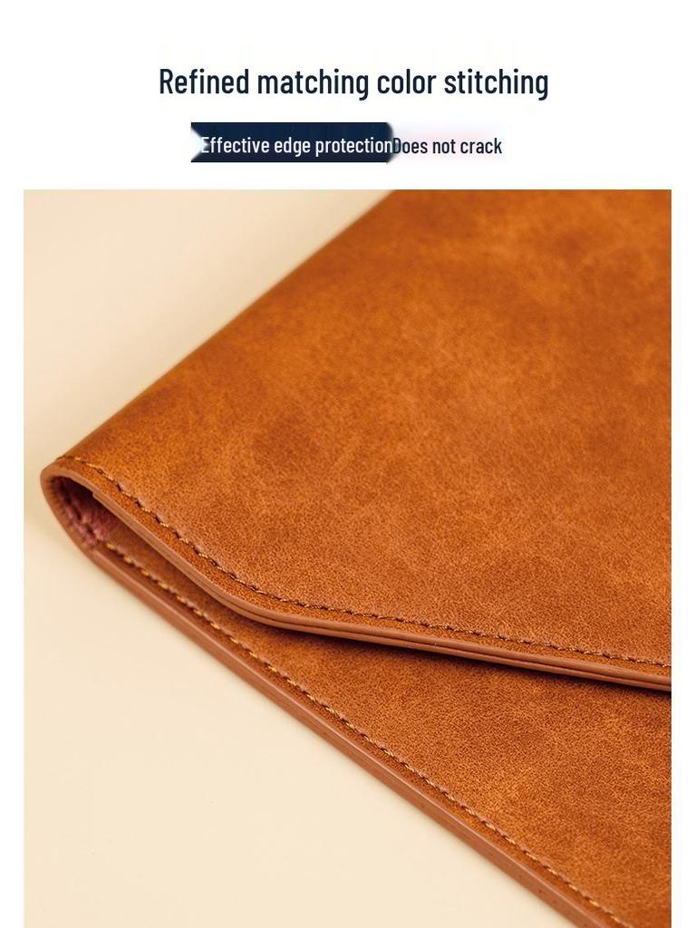 A4 Waterproof Leather Business Document Bag - Customizable Minimalist Briefcase with Logo Printing