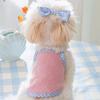 Breathable Summer Puppy Clothes Bow Clip Dog Clothing with Bow Clip Cute Dog Vest  Girls Pet