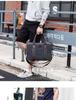 Men's Classic Canvas Business Briefcase: Horizontal Shoulder Bag with Cowhide Accents for Laptop and Daily Use