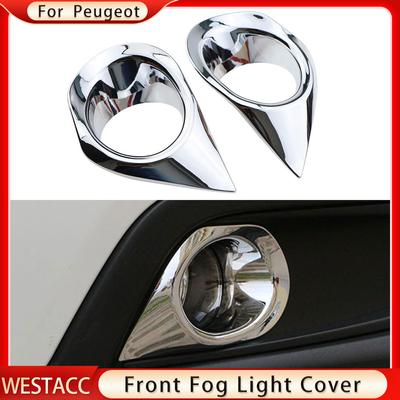 2 stks/set ABS Chrome Auto Mistlamp Lamp Frame Cover Trim Decoratie Sticker voor Peugeot 2008 2014- 