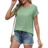 Damen O-Ausschnitt Kurzarm Lockerer Sitz Basic Sommer T-Shirt Weich Atmungsaktiv Lässig Zum Layering Raglan Oberteile