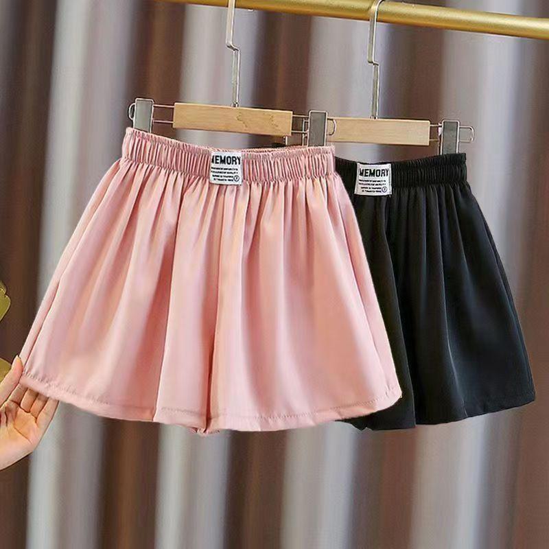 Girls' Shorts Skirts and Pants Summer Thin Design Children's Outerwear Pants Ice Silk Five Quarter Pants Stylish Sports Shorts