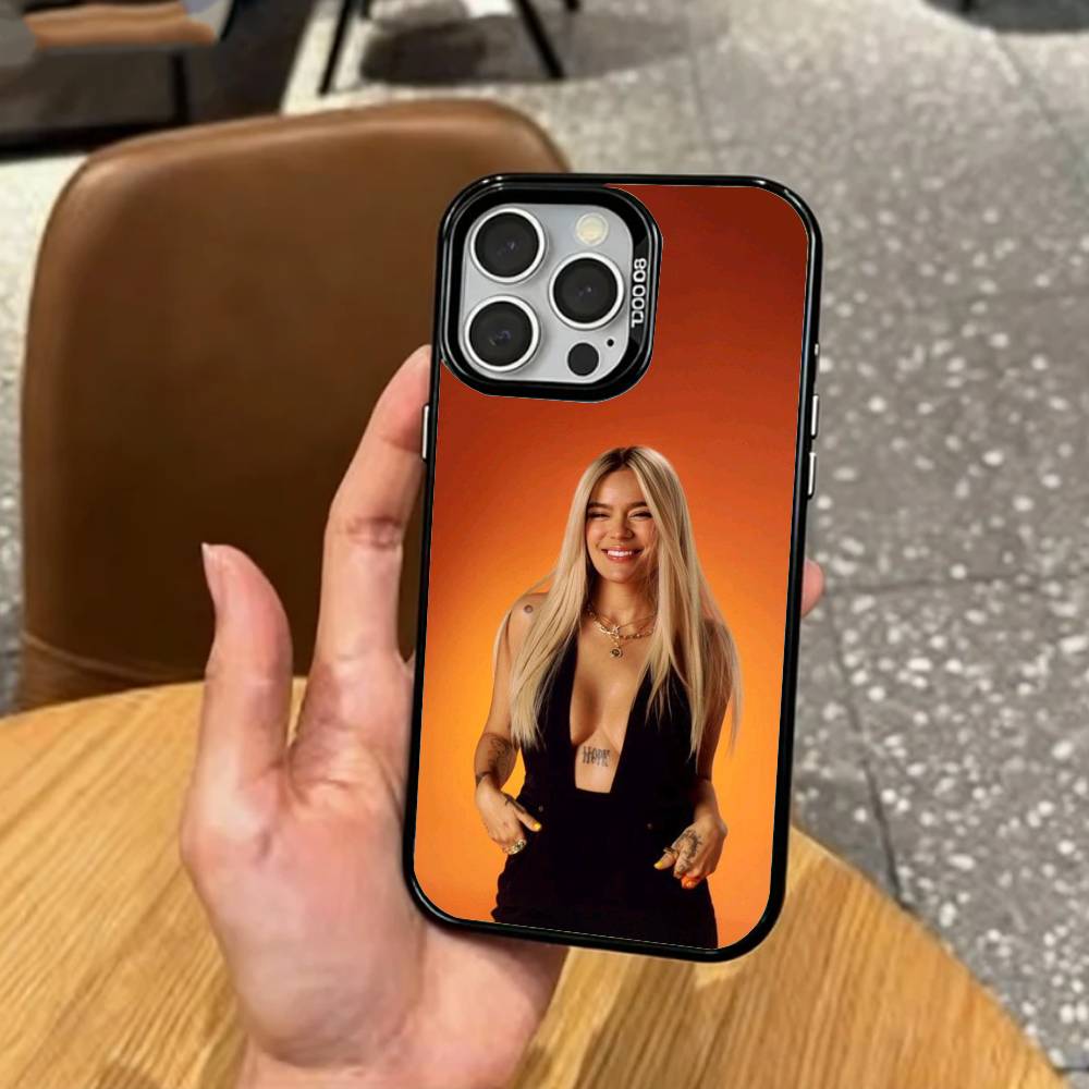 COOL K-Karol G T-Tropicoqueta   Phone Case For iPhone17,16,15,14,13,12,11 Plus,Pro Max Colored Silver Plated Inside Cover