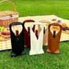 1pc Wine Packaging Bags Gift Bags Vintage PU Leather Tote Wine Bags Drinking Accessories Tote Gift Bags For Friends
