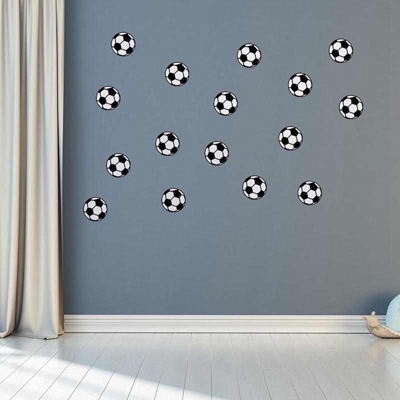 1 Sheet 20pcs/Set Sports Boys Bedroom Art Vinyl Wall Sticker Football Soccer Ball Wall Sticker