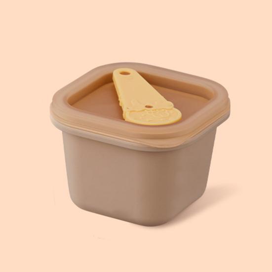 Ice Cube Mold with Handle Sealed Lid Easy Release Food Grade Silicone Ice Cube Mold Baby Food Supplement Freezer Tray