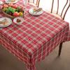 Christmas Tablecloth Green Plaid Snowflake Cotton Linen Rectangular Table Cover New Year Gifts Dining living room Table Decor