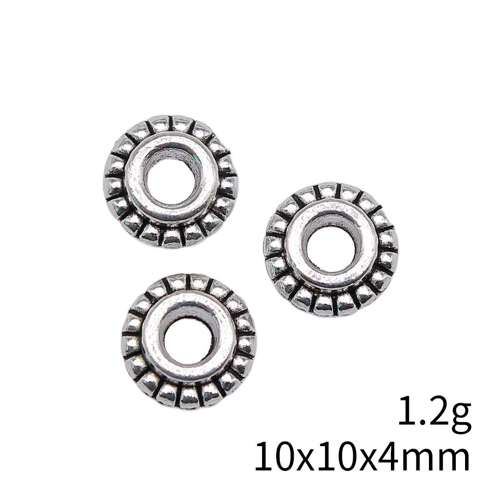Small Hole Alloy Spacer Beads Multi Pattern Antique Metal Loose Beads For DIY Jewelry Bracelet Making For